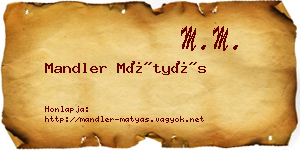 Mandler Mátyás névjegykártya